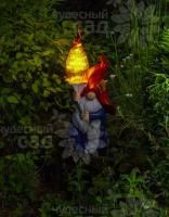 Фигура садовая 34,8см Огенный гном с LED подсв. солн.батарея 624 Чудесный Сад