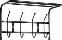 Вешалка настенная 4 крючка ВП4/Ч с полкой черный Nika