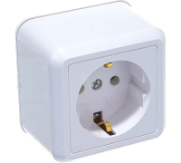 Розетка откр.установки 1-мест с/з крем Оптима Кунцево-Электро---