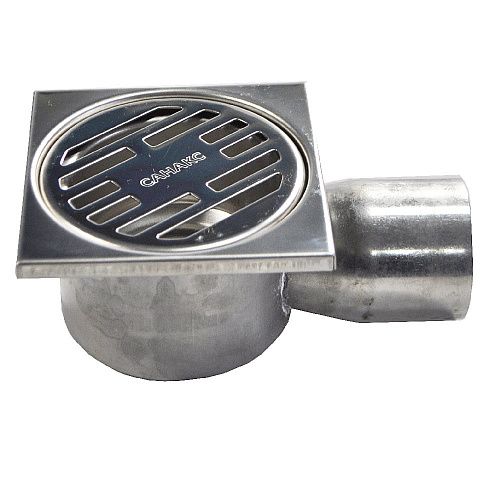 Трап 50 100х100 горизонтальный нерж.хром Санакс