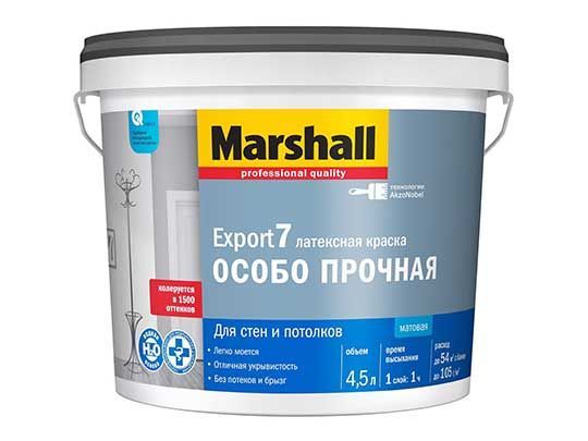 Краска Marshall Export-7 интерьерная матовая  4,5л ВW 5%