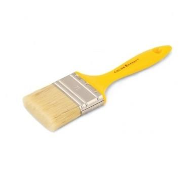 Кисть плоская 70х 6мм пластиковая ручка смешанный ворс желтая Color Expert