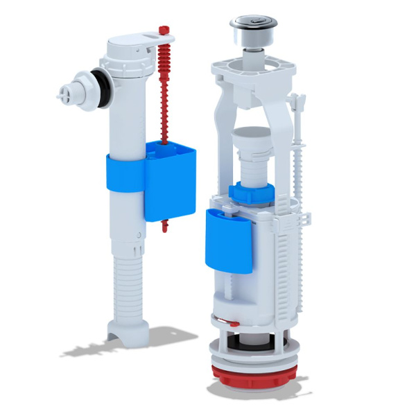 Арматура для бачка  2 кнопки боковая подводка АНИпласт