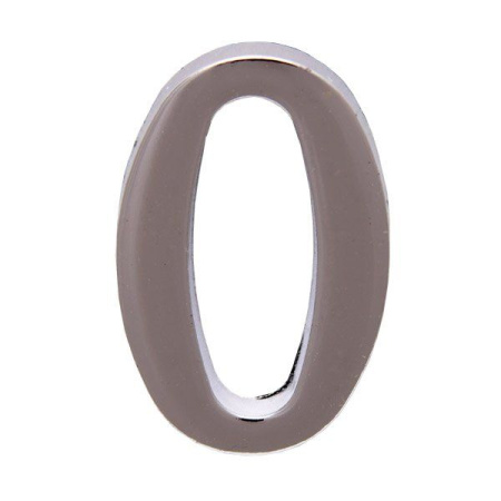 Цифра 0 дверная хром на клеевой основе Аллюр---