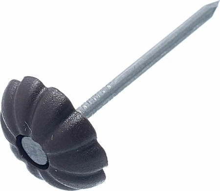 Гвозди мебельные 10,5х30мм 100шт пластик т.коричневые РосДюбель