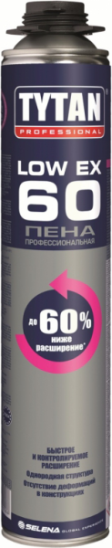 Пена монтажная проф. 55л летняя 750мл Professional LowEx 60 Tytan(12)